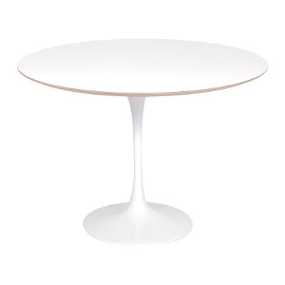 Mesa Saarinen Redonda Fórmica Branca 100cm - Base Branca