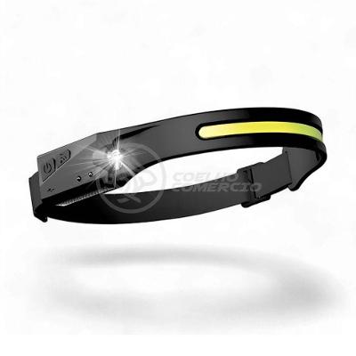 Lanterna De Cabeça Led Recarregável Lt-391 Ajustável Com Sensor De Movimento Liga Desliga - Preto