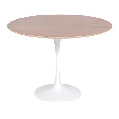 Mesa Saarinen Redonda Imbuia 100cm - Base Branca