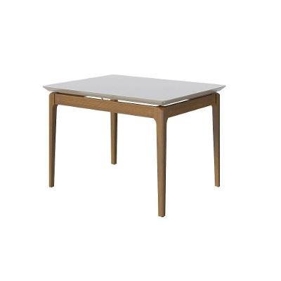 Mesa Wind 1.2 C/ Vidro Retangular - Off White/nature