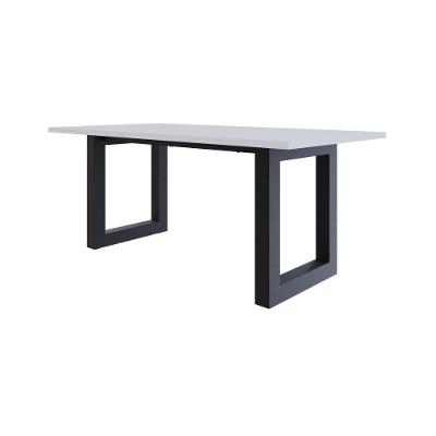 Mesa De Jantar Bronx R 180x90x77cm Brmj9180r Branco Tx - Est.preta Branco Tx/est.preta