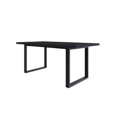 Mesa De Jantar Queens R 180x90x77cm Qemj9180r Preto Tx - Est.preta Preto Tx/est.preta
