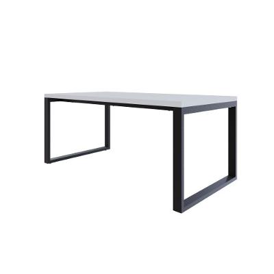 Mesa De Jantar Queens 180x90x77cm Qemj9180 Branco Tx - Est.preta Branco Tx/est.preta