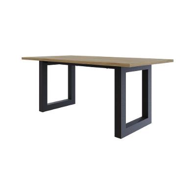 Mesa De Jantar Bronx R 180x90x77cm Brmj9180r Vermont Oak - Est.preta Vermont Oak/est.preta