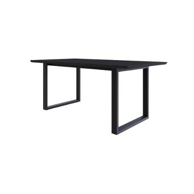 Mesa De Jantar Queens Rg2 180x90x77cm Qemj9180rg2 Preto Tx - Est.preta Preto Tx/est.preta