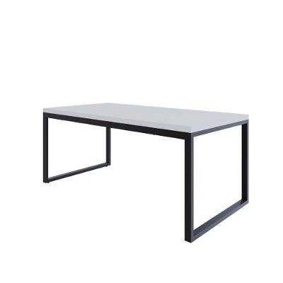 Mesa De Jantar Yon 180 X 90 X 76 Cm Branco Tx/est.preta Branco Tx/est.preta
