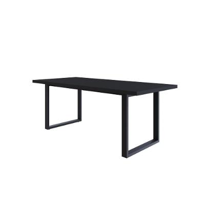 Mesa De Jantar Queens R 200x90x77cm Qemj9200r Preto Tx - Est.preta Preto Tx/est.preta