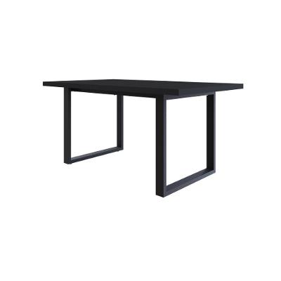 Mesa De Jantar Queens R 160x90x77cm Qemj9160r Preto Tx - Est.preta Preto Tx/est.preta
