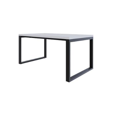 Mesa De Jantar Queens 160x90x77cm Qemj9160 Branco Tx - Est.preta Branco Tx/est.preta