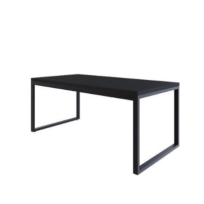 Mesa De Jantar Yon 180 X 90 X 76 Cm Preto Tx/est.preta Preto Tx/est.preta