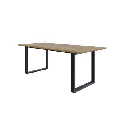 Mesa De Jantar Queens Rg2 200x90x77cm Qemj9200rg2 Vermont Oak - Est.preta Vermont Oak/est.preta
