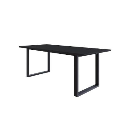 Mesa De Jantar Queens Rg2 200x90x77cm Qemj9200rg2 Preto Tx - Est.preta Preto Tx/est.preta