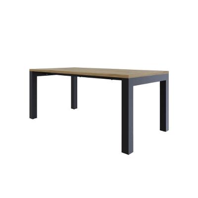 Mesa De Jantar Bronx U 180x90x77cm Brmj9180u Vermont Oak - Est.preta Vermont Oak/est.preta