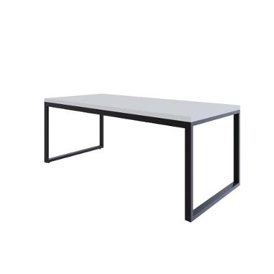 Mesa De Jantar Yon 200 X 90 X 76 Cm Branco Tx/est.preta Branco Tx/est.preta