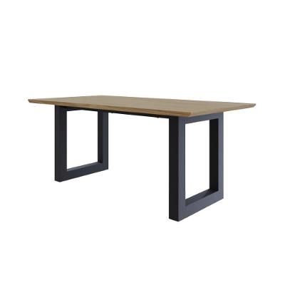 Mesa De Jantar Bronx Rg2 180x90x77cm Brmj9180rg2 Vermont Oak - Est.preta Vermont Oak/est.preta