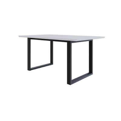 Mesa De Jantar Queens Rg2 160x90x77cm Qemj9160rg2 Branco Tx - Est.preta Branco Tx/est.preta