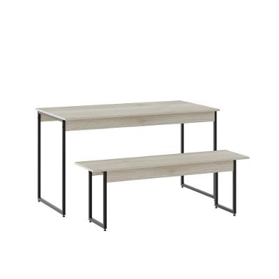 Mesa De Jantar Com 1 Banco Estilo Industrial Tub  Snow Estação preta