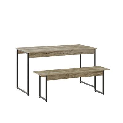 Mesa De Jantar Com 1 Banco Estilo Industrial Tub  Carvalho / Est.preta