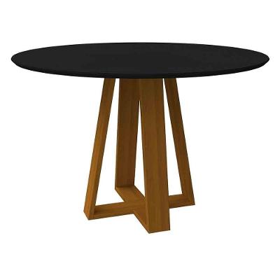 Mesa Vitória 120X120Cm - Ypê/Preto