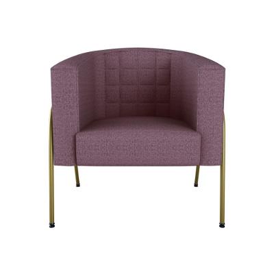 Poltrona Decorativa Base Em Metal Dourada Lisboa Genebra Matrix Genebra-dourada