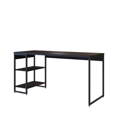 Mesa C/estante Baixa 150x64x75cm C/02 Prateleiras Preto ônix / Est.preta Preto ônix / Est.preta