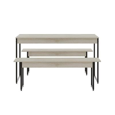 Mesa De Jantar Com 2 Bancos Estilo Industrial Tub  Snow / Est.preta