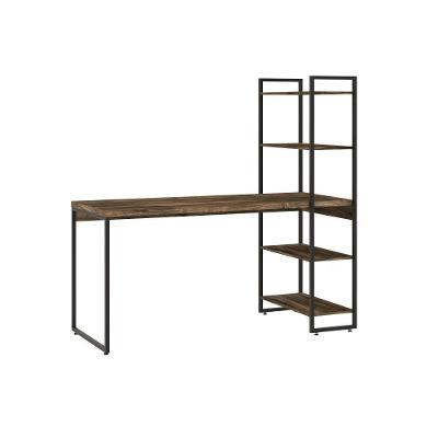 Mesa C/estante Alta 150x64x147cm C/04 Prateleiras Carvalho Dark / Est.preta