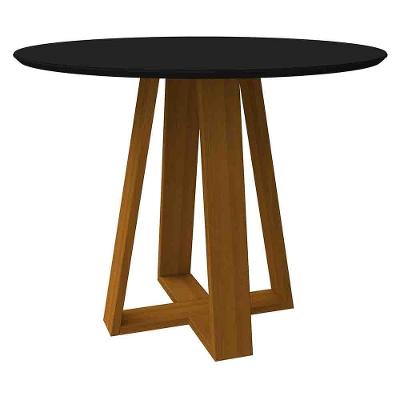Mesa Vitória 100X100Cm - Ypê/Preto