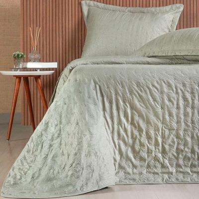 Kit Colcha King Sensatti 3d Embossed 260x280cm Verde Alfafa