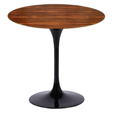 Mesa Saarinen Redonda Pau Ferro 100cm - Base Preta