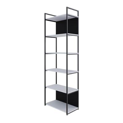 Estante Alta C/06 Prateleiras 185x60x33cm C/fundo Yon Branco Tx/est.preta Branco Tx/est.preta