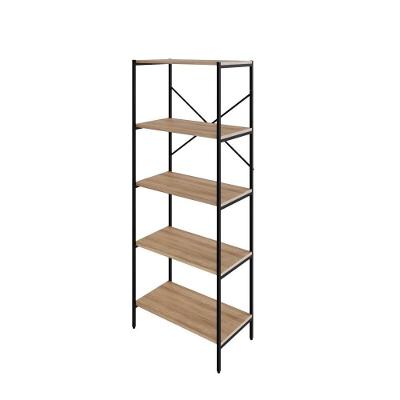 Estante C/05 Prateleiras 152x60x33cm Tub Tueh1565 Lâmina Mel - Est.preta Lâmina Mel / Est.preta