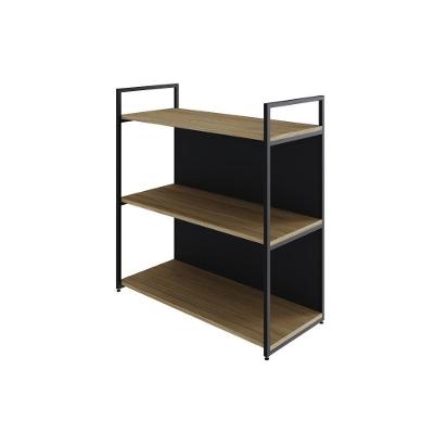 Estante C/03 Prateleiras 84x80x33cm C/fundo Yon Vermont Oak/est.preta Vermont Oak/est.preta