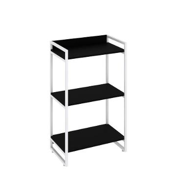 Estante Kuadra 60x40x104cm C/03 Prateleiras Preto ônix / Est.branca Preto ônix / Est.branca