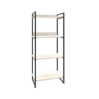 Estante Kuadra 60x40x146cm C/04 Prateleiras Snow / Est.preta Snow / Est.preta