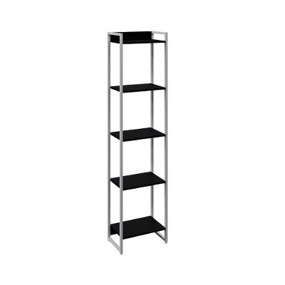 Estante Dynamica 45x30x187cm C/05 Prateleiras Preto ônix / Est.branca Preto ônix / Est.branca