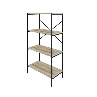 Estante C/04 Prateleiras 118x60x33cm Tub Tueh1164 Carvalho - Est.preta Carvalho / Est.preta