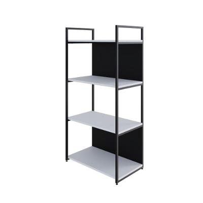 Estante C/04 Prateleiras 118x60x33cm C/fundo Yon Branco Tx/est.preta Branco Tx/est.preta