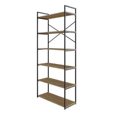 Estante Alta C/06 Prateleiras 185x80x33cm Yon Vermont Oak/est.preta Vermont Oak/est.preta