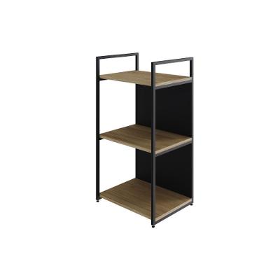Estante C/03 Prateleiras 84x45x33cm C/fundo Yon Vermont Oak/est.preta Vermont Oak/est.preta