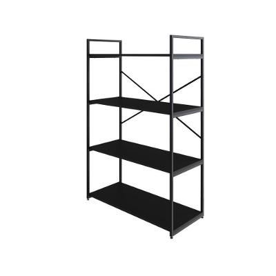 Estante C/04 Prateleiras 118x80x33cm Yon Preto Tx/est.preta Preto Tx/est.preta