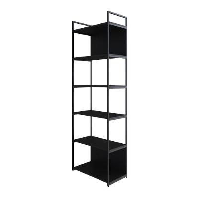 Estante Alta C/06 Prateleiras 185x60x33cm C/fundo Yon Preto Tx/est.preta Preto Tx/est.preta
