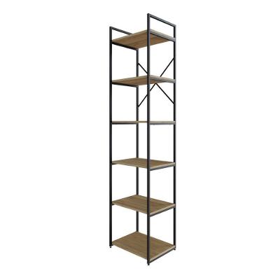 Estante Alta C/06 Prateleiras 185x45x33cm Yon Vermont Oak/est.preta Vermont Oak/est.preta