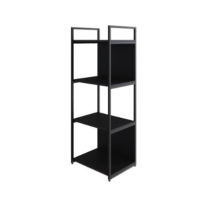 Estante C/04 Prateleiras 118x45x33cm C/fundo Yon Preto Tx/est.preta Preto Tx/est.preta
