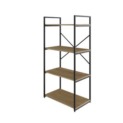 Estante C/04 Prateleiras 118x60x33cm Yon Vermont Oak/est.preta Vermont Oak/est.preta