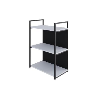 Estante C/03 Prateleiras 84x60x33cm C/fundo Yon Branco Tx/est.preta Branco Tx/est.preta