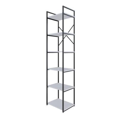 Estante Alta C/06 Prateleiras 185x45x33cm Yon Branco Tx/est.preta Branco Tx/est.preta