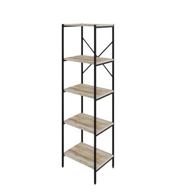 Estante C/05 Prateleiras 152x45x33cm Tub Tueh1545 Carvalho - Est.preta Carvalho / Est.preta