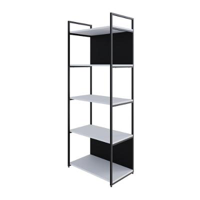 Estante C/05 Prateleiras 152x60x33cm C/fundo Yon Branco Tx/est.preta Branco Tx/est.preta