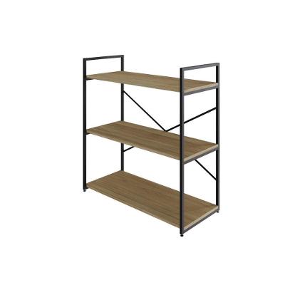 Estante C/03 Prateleiras 84x80x33cm Yon Vermont Oak/est.preta Vermont Oak/est.preta
